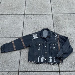 Carmar Distressed Vintage Style Denim Trucker Jacket